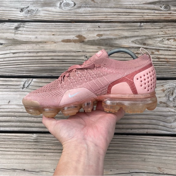 Women Nike Air VaporMax Flyknit 2 Rust Pink Running Shoes Sneakers - Picture 4 of 9